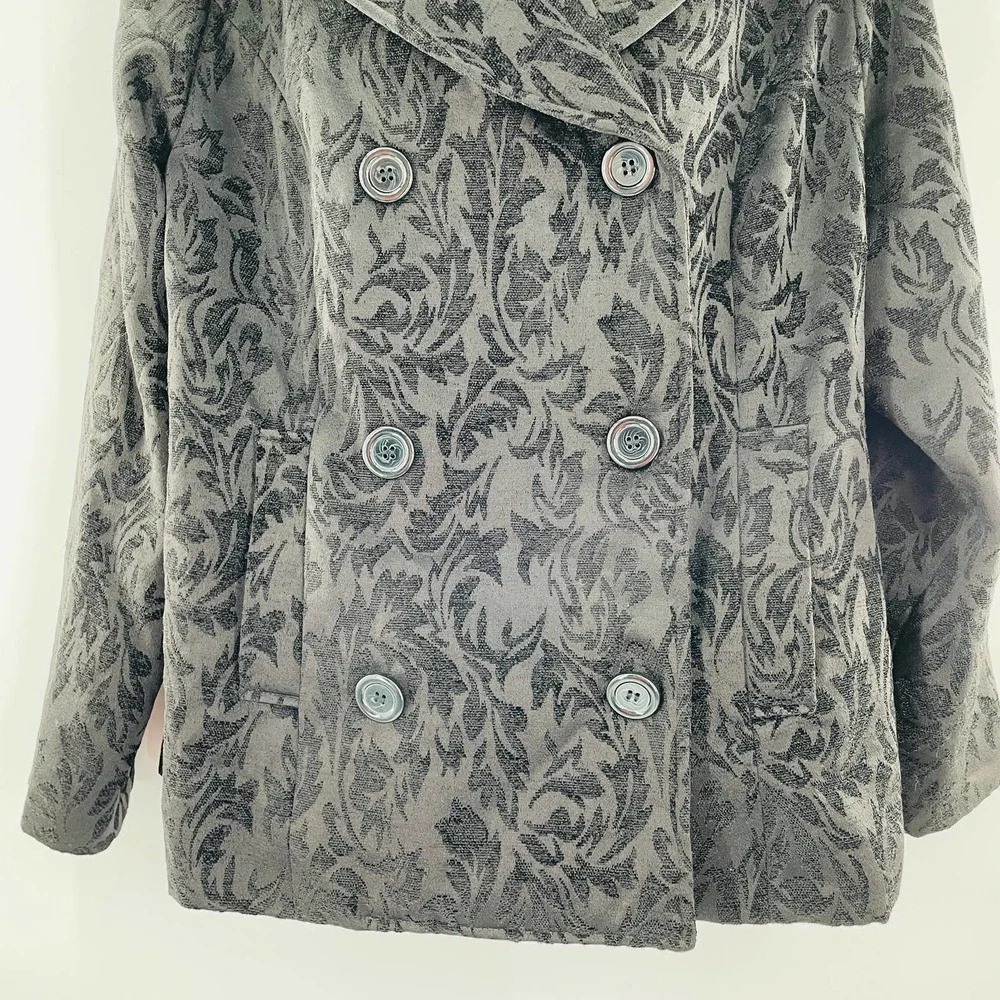 TORRID Black Embossed Textured Notched Collar Double Breasted Blazer Jacket 1X - Picture 4 of 11
